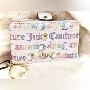 Juicy Couture Cream Wallet with Logo Pattern